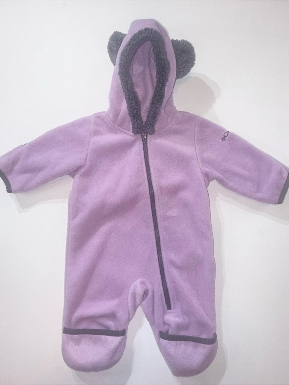 Columbia 0/3 Months Fleece Snowsuit Purple Baby Girl